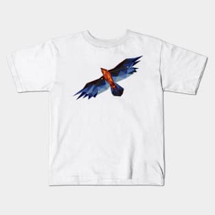 Origami polygonal digital art eagle with stars Kids T-Shirt